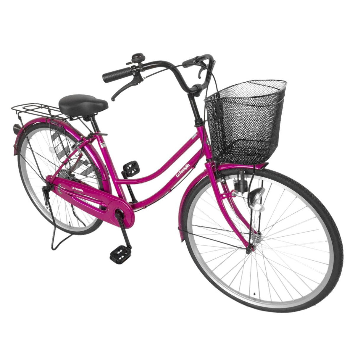 欠品入荷未定 La familia(ラ ファミリア) 自転車 ママチャリ 26インチ ギアなし すそ ピンク