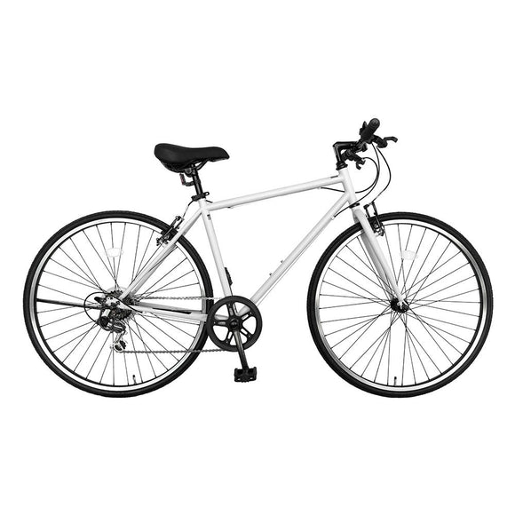 SUNTRUST(サントラスト) 自転車 クロスバイク 700C 6段変速ギア 700×28C 鍵なし ホワイト